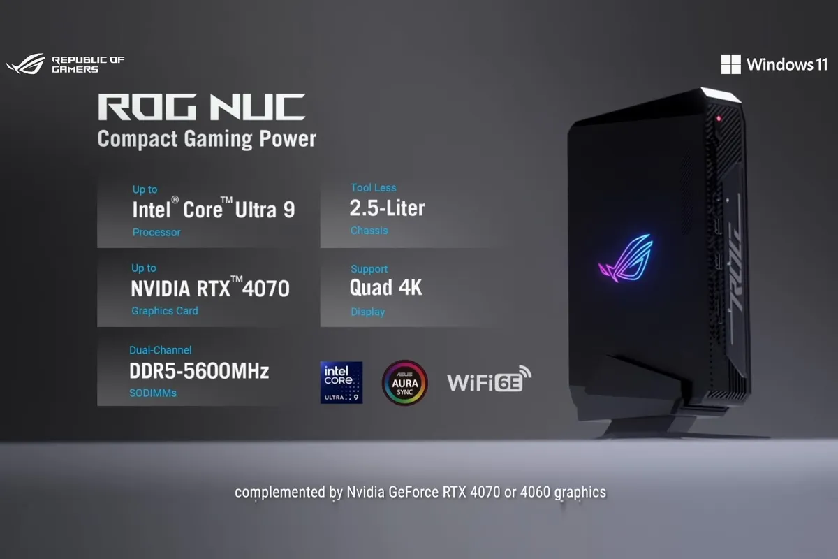 کامپیوتر کوچک ASUS ROG NUC با پردازنده پرچمدار Intel Core Ultra 9 معرفی شد. [+مشخصات] – بارها و بارها