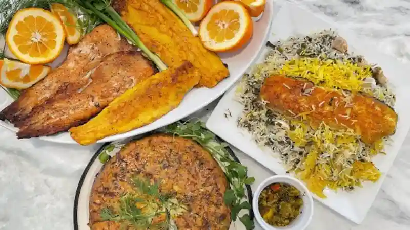 طرز تهیه سبزی پلو با ماهی. 3 ترکیب سبزی، سبزی پلو و ماهی.